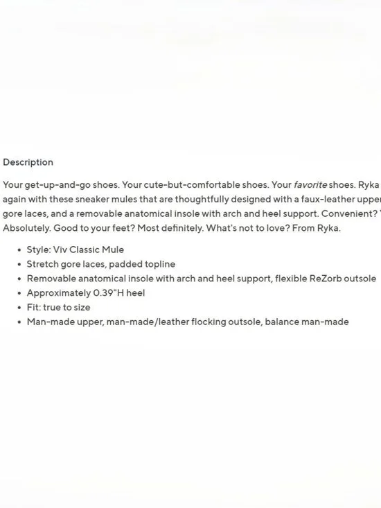 NEW RYKA Fixed Lace Sneaker Mules VIV Classic Mule Women's size 10W ACADEMY BLUE - Picture 8 of 8